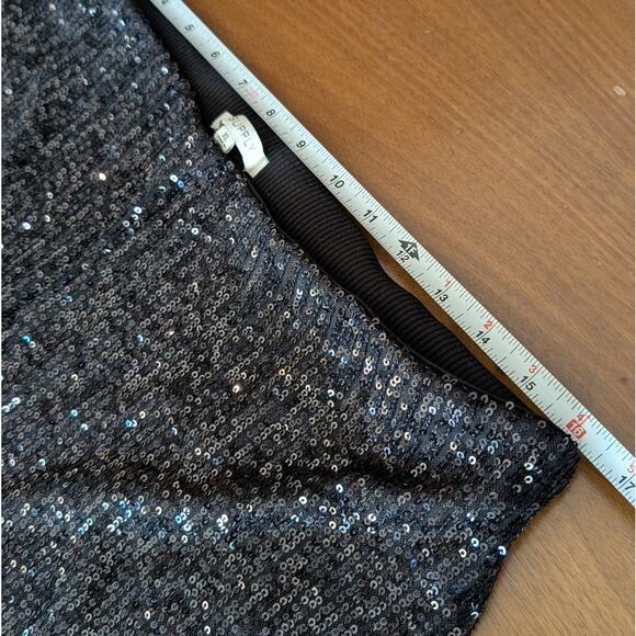 Z Supply Skylar Black Sequin High-rise Wide Leg Cropped Pants, size XL - Picture 5 of 8